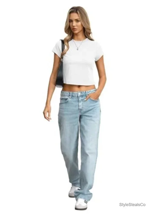 Slim Fit Cotton Crop Top Tee Short Sleeve Crewneck Summer Basic - Picture 6 of 7